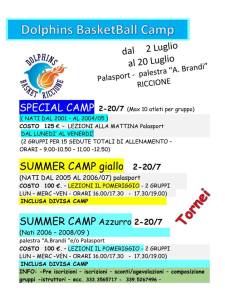 Locandina camp estivo 2018